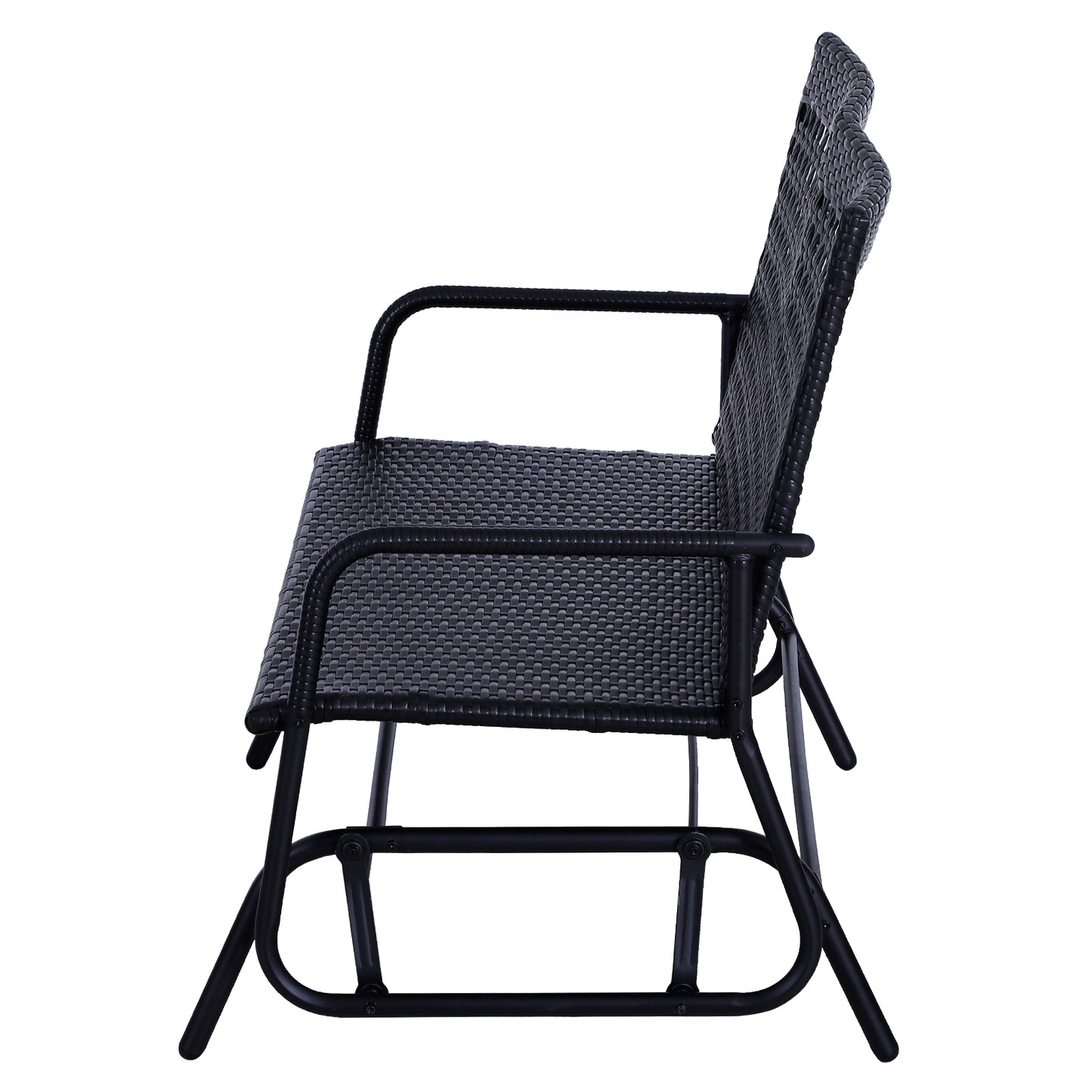 Nancy's Carson Swing Bench - Garden Swing - Garden Bench - Polyrattan - 2-Seater - Black - 120 x 76 x 90 cm