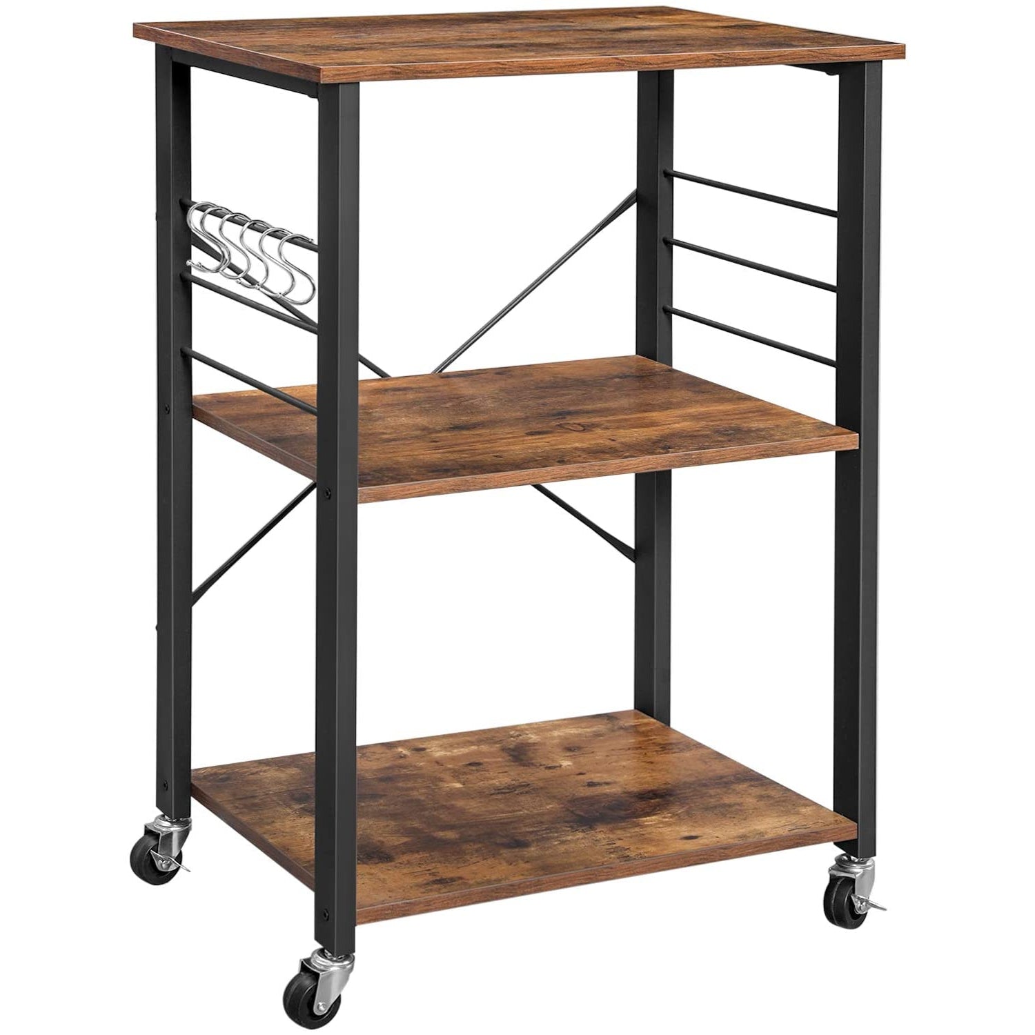 Nancy's San Juan Keukenwagen - Serveerwagen - Keukentrolley - Vintage Bruin - ± 60 x 40 x 90 cm