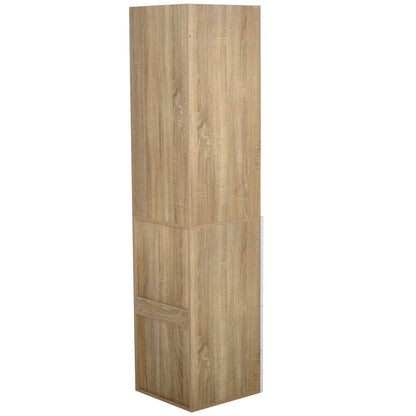 Nancy's Defiance Boekenkast - 3 Niveaus - 4 Lades - Bewerkt Hout - Melamine - 40 x 40 x 170 cm - Naturel - Wit