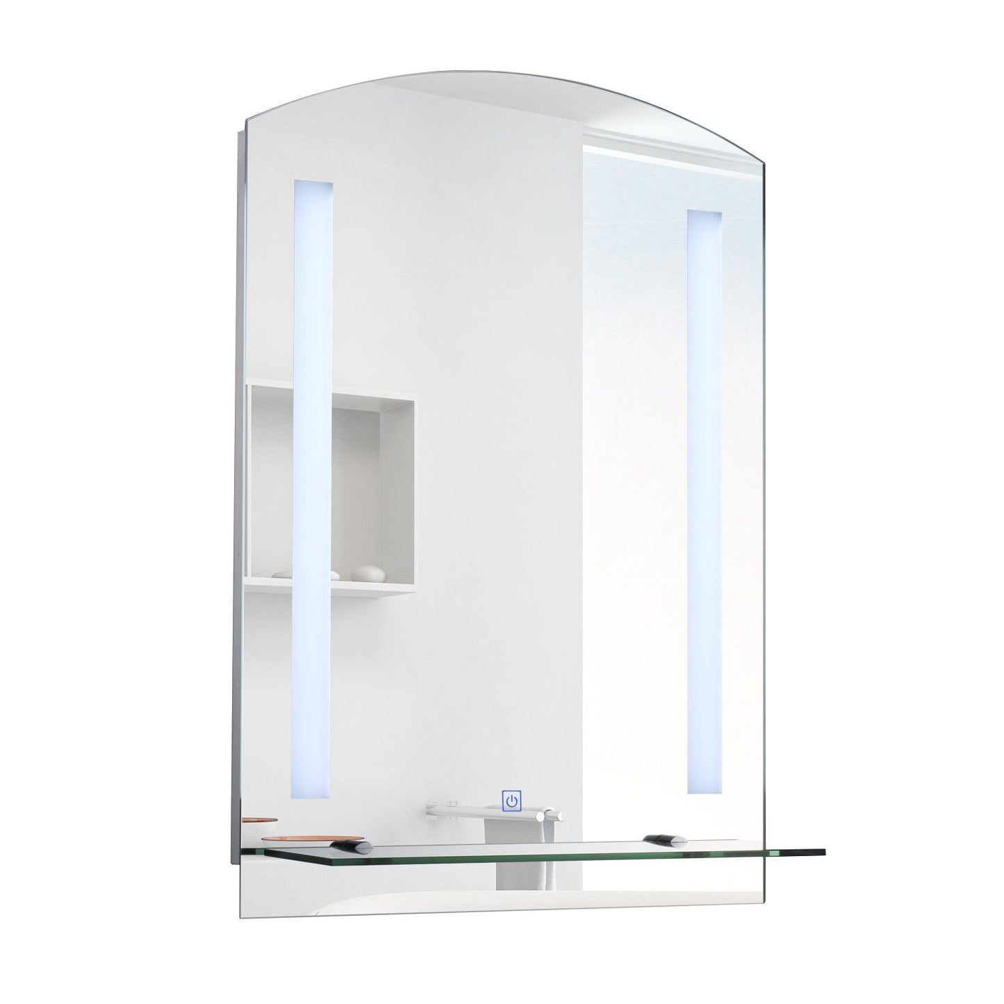 Nancy's Menifee Badkamerspiegel - Wandspiegel - Spiegel - Aluminium - LED-Verlichting - Wit Licht - Glas - 50 x 4 x 70 cm