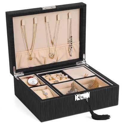 Nancy's Sieradendoos  - Sieraden Organizer - Sieradendozen - Sieradenhouder - Juwelenkistje - Zwart