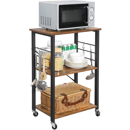 Chariot de cuisine Nancy's San Juan - Chariot de service - Chariots de cuisine - Marron rustique - Chariot industriel - 60 x 40 x 89 cm (L x L x H)