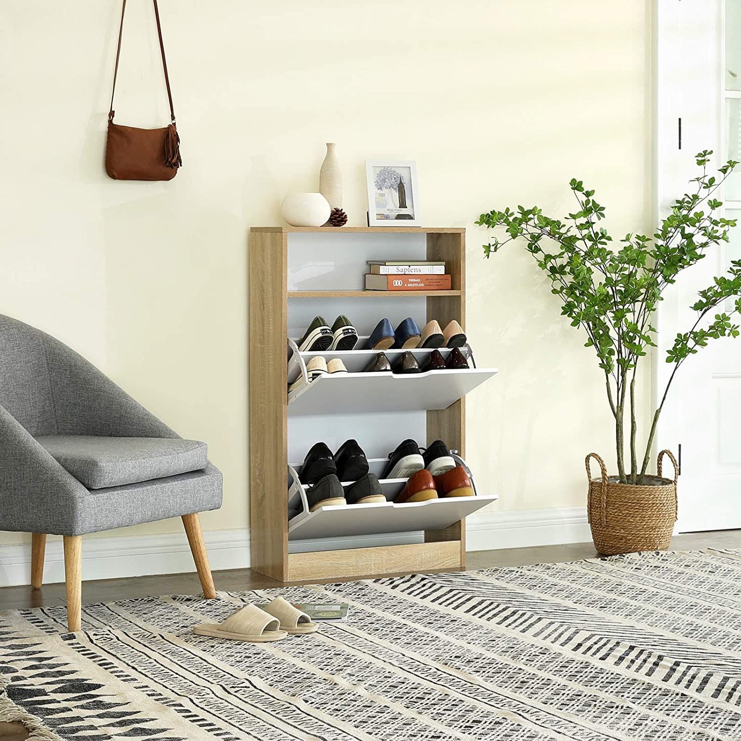 Nancy's Schoenenkast Met 2 Kleppen - Kast Voor 10 Paar Schoenen - Schoenenkasten