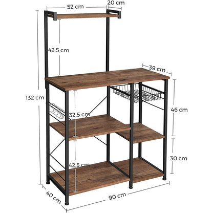 Armoire de cuisine Nancy's Huntsville - Armoires de cuisine - Industriel - Marron/Noir - 90 x 40 x 132 cm (L x L x H)