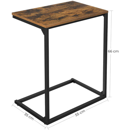 Nancy's Silicon 2 Side Table - Tables d'appoint - Industriel - Vintage Marron et Noir - 55 x 35 x 66 cm