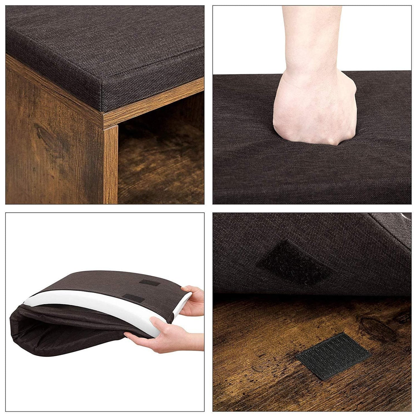 Nancy's Edison Schoenenbank - Schoenenrek - 10 Paar Schoenen - Schoenenkast - Vintage Bruin - ± 105 x 30 x 50 cm