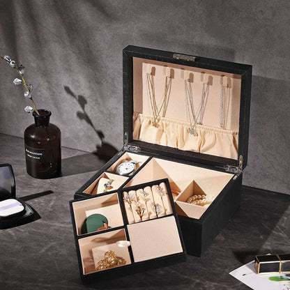 Nancy's Sieradendoos  - Sieraden Organizer - Sieradendozen - Sieradenhouder - Juwelenkistje - Zwart