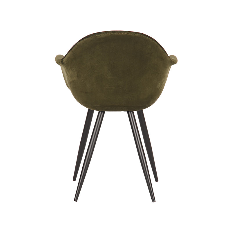 Nancy's Eetkamerstoel Forli - Fluweel - Stoel - Eetkamerstoelen - Army green - 60 x 83 x 58 cm