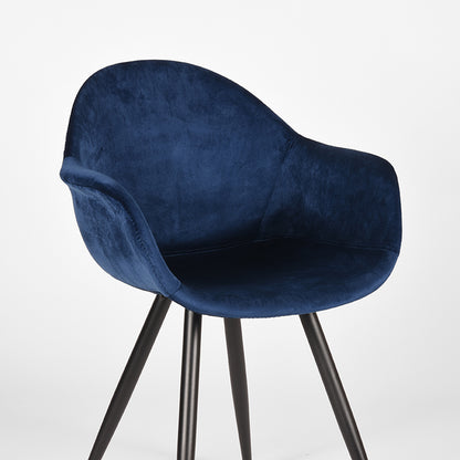 Nancy's Forli Dining room chair - Velvet - Chair - Dining room chairs - Blue - 60 x 83 x 58 cm
