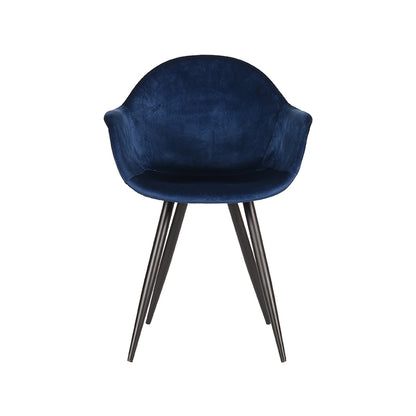 Chaise de salle à manger Nancy's Forli - Velours - Chaise - Chaises de salle à manger - Bleu - 60 x 83 x 58 cm