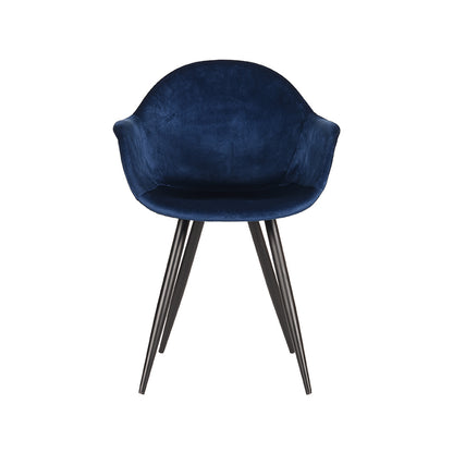 LABEL51 Forli Eetkamerstoel - Set van 2 - Fluweel - Stoel - Eetkamerstoelen - Blauw - 60 x 83 x 58 cm