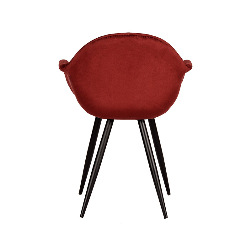 Chaise de salle à manger Nancy's Forli - Velours - Chaise - Chaises de salle à manger - Rouge - 60 x 83 x 58 cm