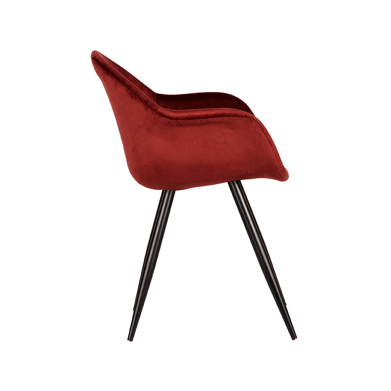 Nancy's Dining room chair Forli - Velvet - Chair - Dining room chairs - Red - 60 x 83 x 58 cm