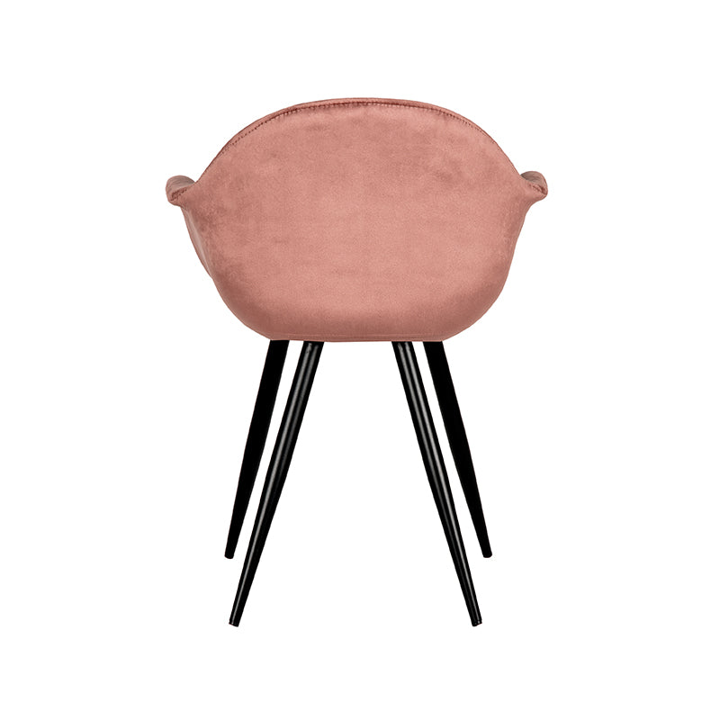 Nancy's Eetkamerstoel Forli - Fluweel - Stoel - Eetkamerstoelen - Roze - 60 x 83 x 58 cm