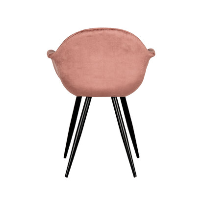 Nancy's Eetkamerstoel Forli - Fluweel - Stoel - Eetkamerstoelen - Roze - 60 x 83 x 58 cm