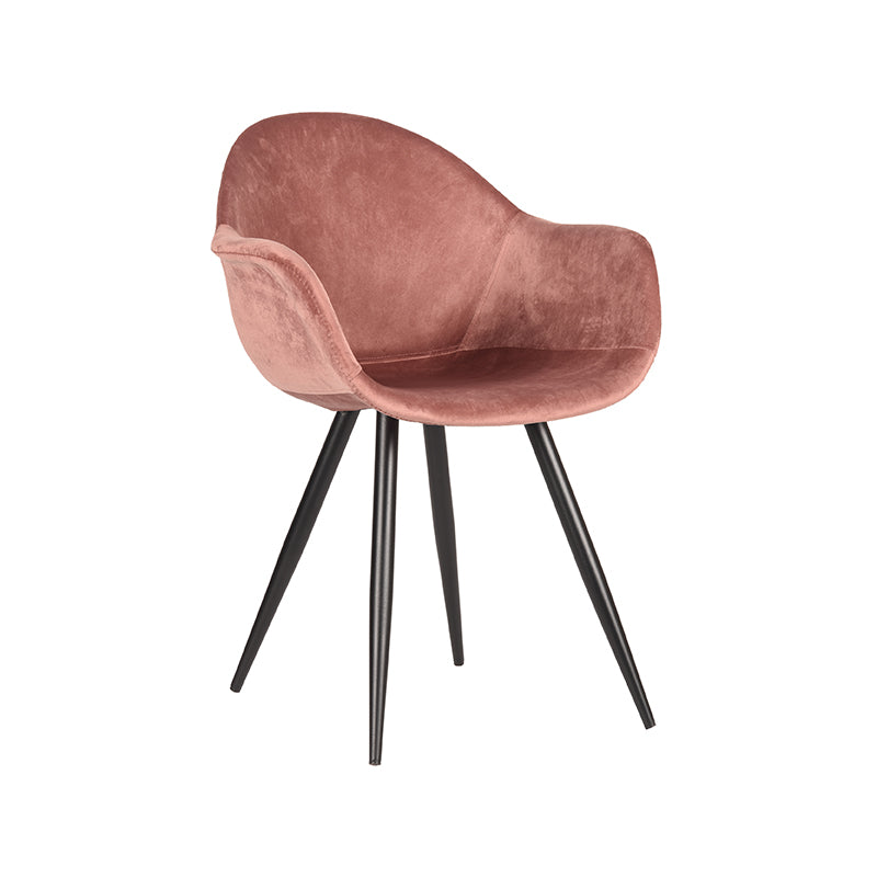 Nancy's Eetkamerstoel Forli - Fluweel - Stoel - Eetkamerstoelen - Roze - 60 x 83 x 58 cm