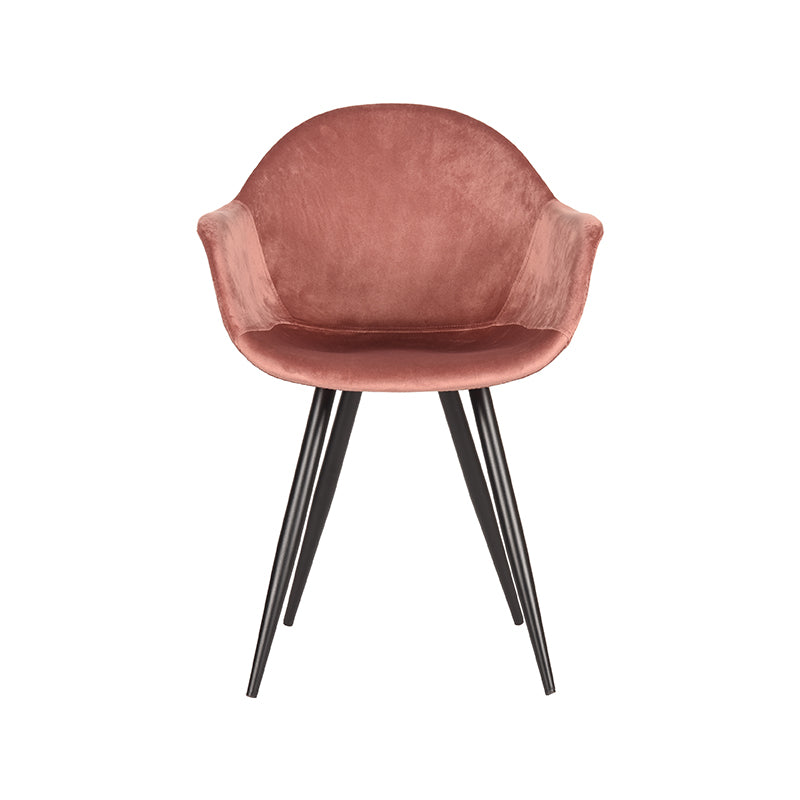 Nancy's Eetkamerstoel Forli - Fluweel - Stoel - Eetkamerstoelen - Roze - 60 x 83 x 58 cm
