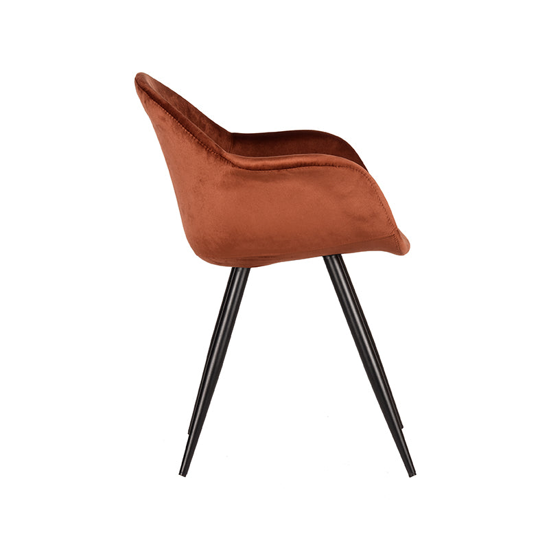 Nancy's Eetkamerstoel Forli - Fluweel - Stoel - Eetkamerstoelen - Rust - 60 x 83 x 58 cm