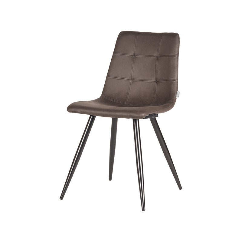 Nancy's Eetkamerstoel Jay - Stoel - Microfiber - Eetkamerstoelen - Antraciet - 45 x 84 x 56 cm