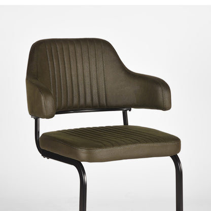 Chaise de salle à manger Nancy's Otta - Chaises de salle à manger - Industriel - Microfibre - Vert armée - 60 x 56 x 85 cm