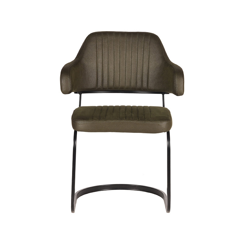 Nancy's Dining room chair Otta - Dining room chairs - Industrial - Microfiber - Army green - 60 x 56 x 85 cm