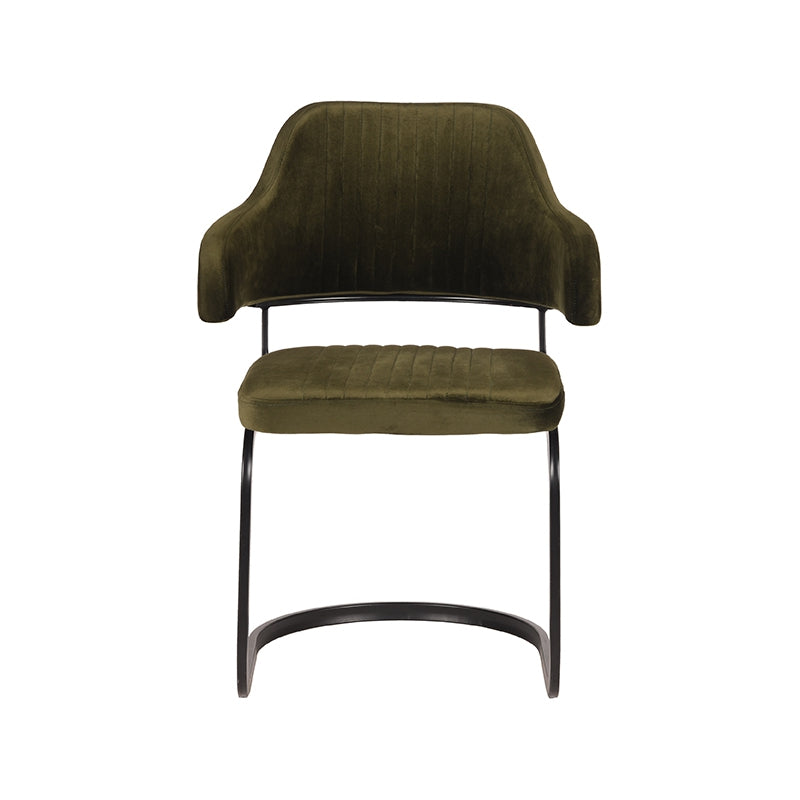 Nancy's Dining room chair Otta - Chair - Velvet - Dining room chairs - Army green - 60 x 85 x 56 cm