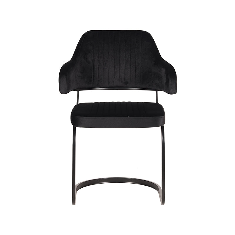 Chaise de salle à manger Nancy's Otta - Chaise - Velours - Chaises de salle à manger - Noir - 60 x 85 x 56 cm
