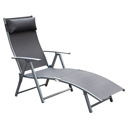 Nancy's Tustin Lounger - Chaise de jardin - Chaise longue - Coussin - Pliable - Gris - Métal - Textile