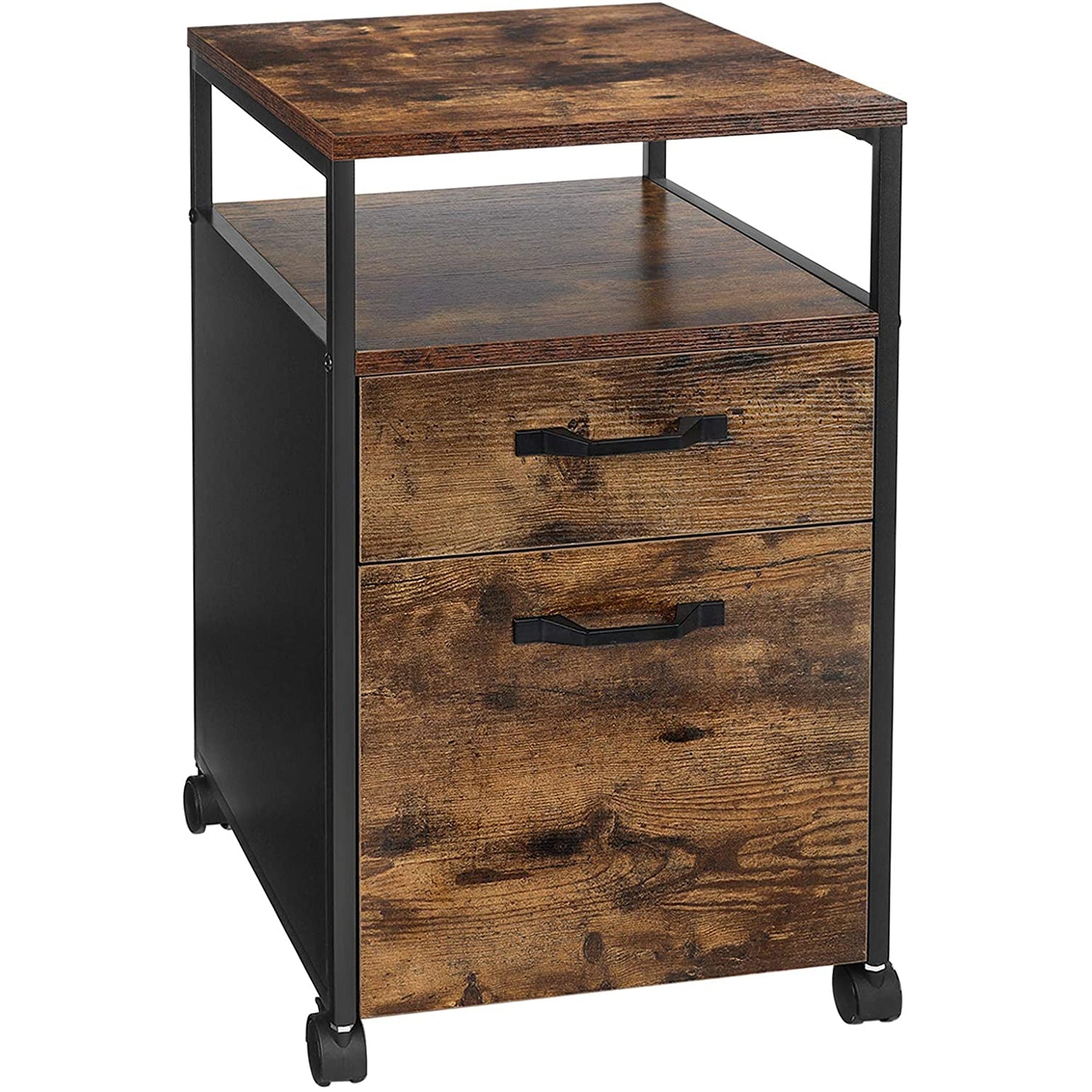 Nancy's Laoda Ladeblok - Archiefkast - Kantoorkast - Bruin / Zwart - ± 40 x 45 x 65 cm