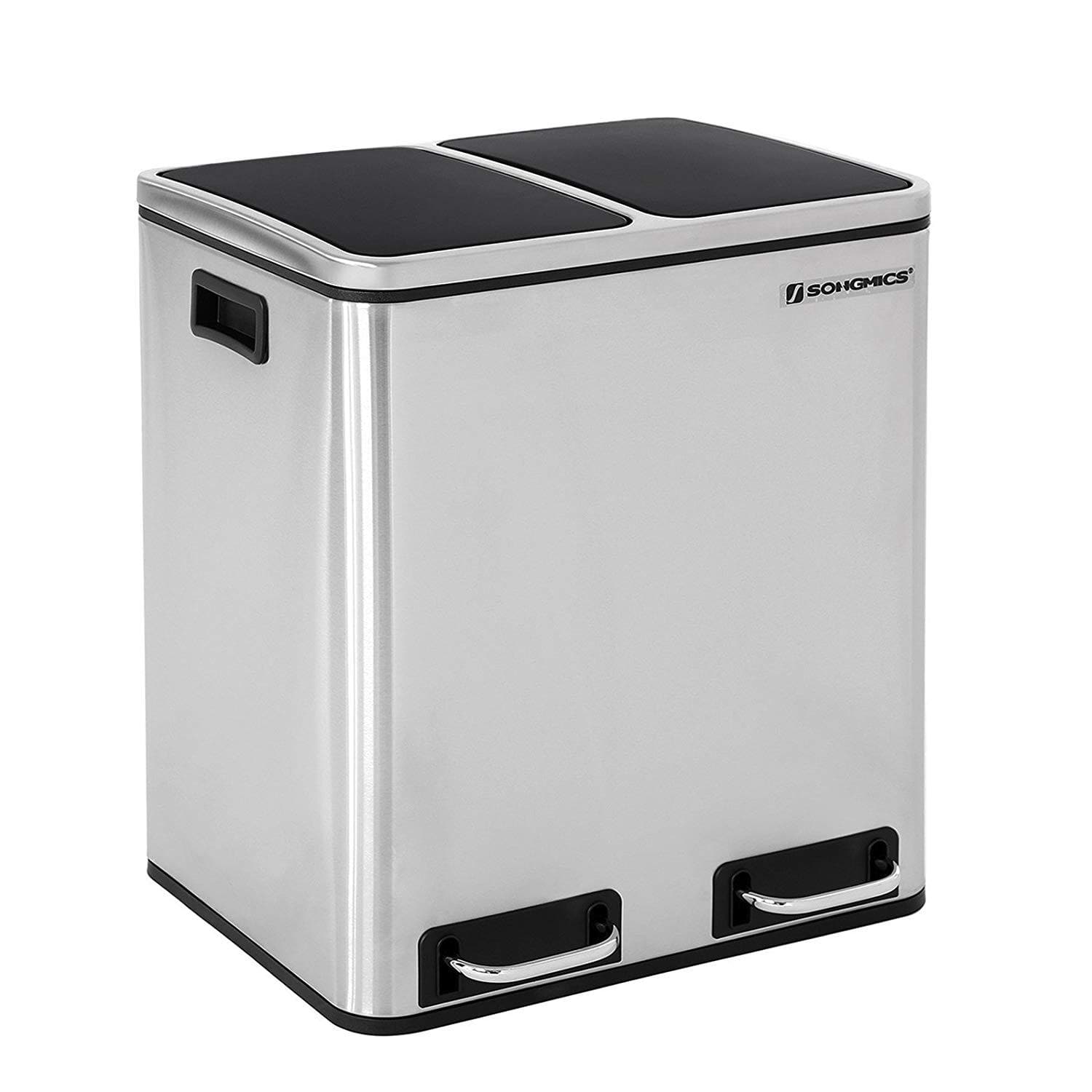 Nancy's Amendoeira Prullenbak - Afvalscheiding - Pedaalemmer - Afvalemmer - Zilver - RVS - 30 Liter