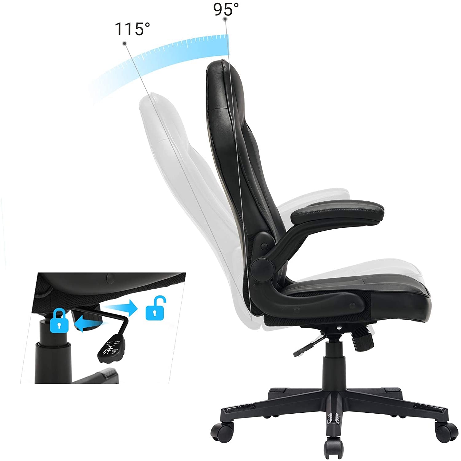 Nancy's Bathgate Bureaustoel - Directiestoel - Ergonomische Bureaustoel - Zwart