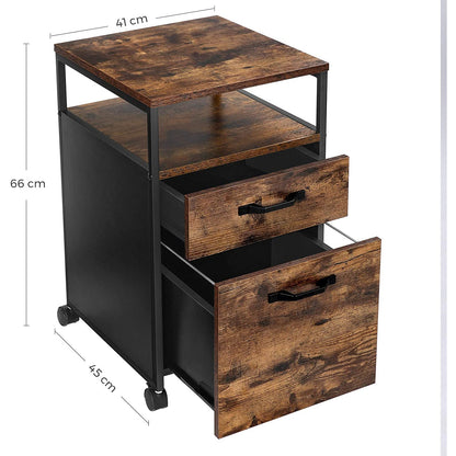 Nancy's Laoda Ladeblok - Archiefkast - Kantoorkast - Bruin / Zwart - ± 40 x 45 x 65 cm
