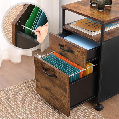 Nancy's Industrial Drawer Unit - Drawer Units - Rolling Container with Lock - 2 Drawers - 41 x 45 x 66 cm