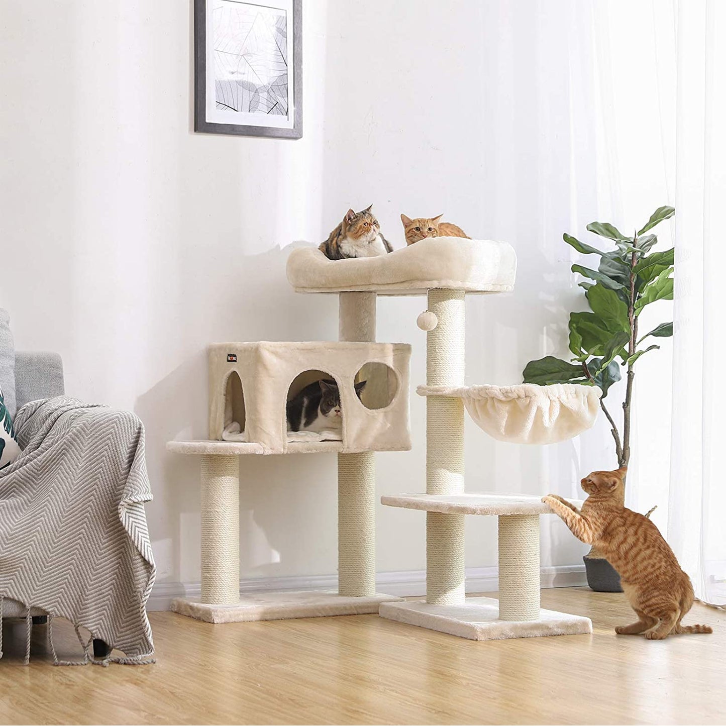 Nancy's Kattenboom XXL - Luxe Kattenhuis - Krabpaal - Krabpalen voor Katten