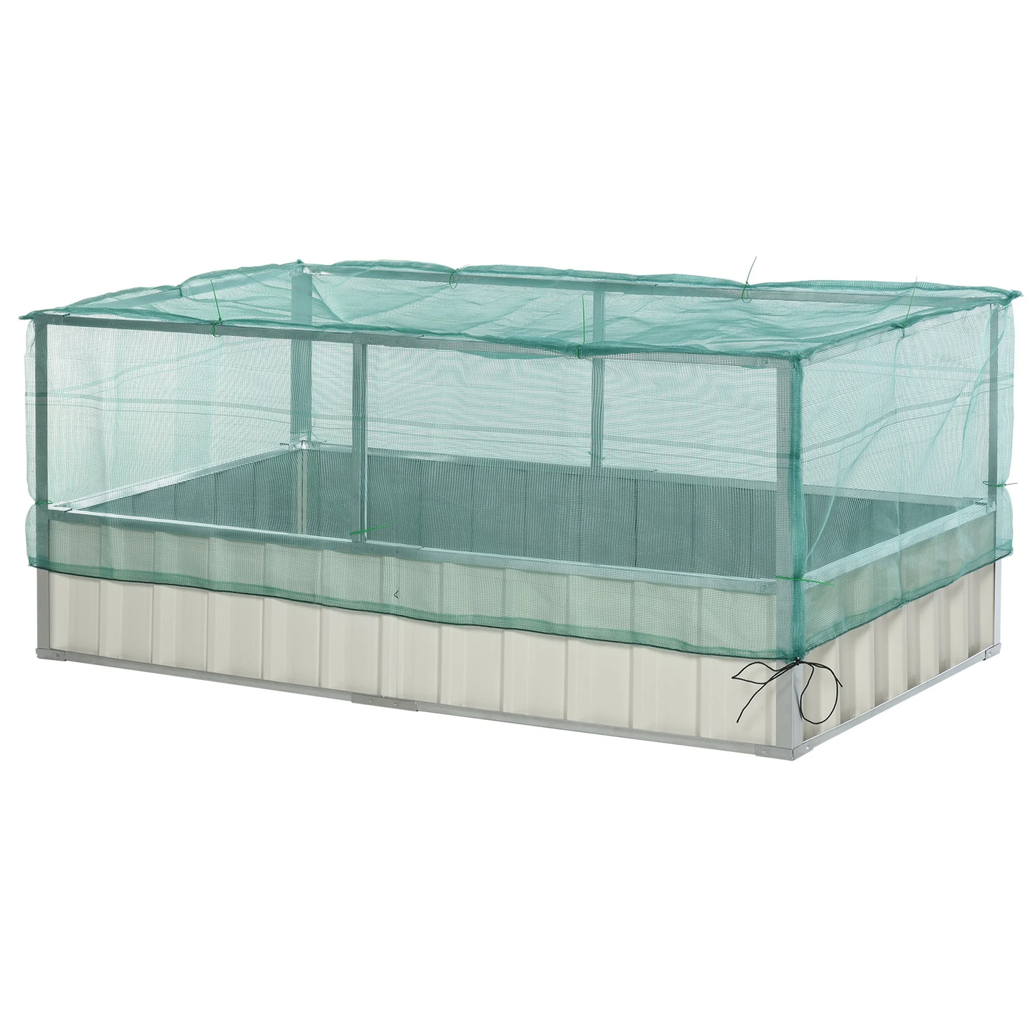 Nancy's Orange Tuinbed - Plantenbak - Staal/Nylon - Net doek - Wit/Groen - 174 x 90 x 70 cm