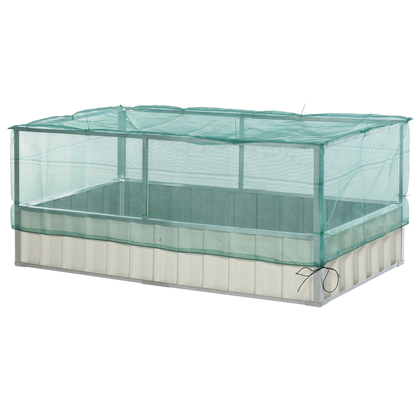 Nancy's Orange Tuinbed - Plantenbak - Staal/Nylon - Net doek - Wit/Groen - 174 x 90 x 70 cm