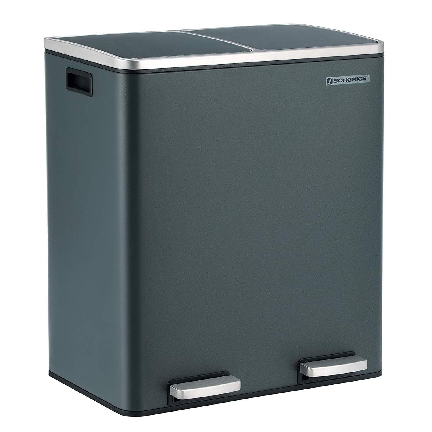 Nancy's Burga Prullenbak - Afvalscheiding - Pedaalemmer - Afvalemmer - Rookgrijs - 60 Liter