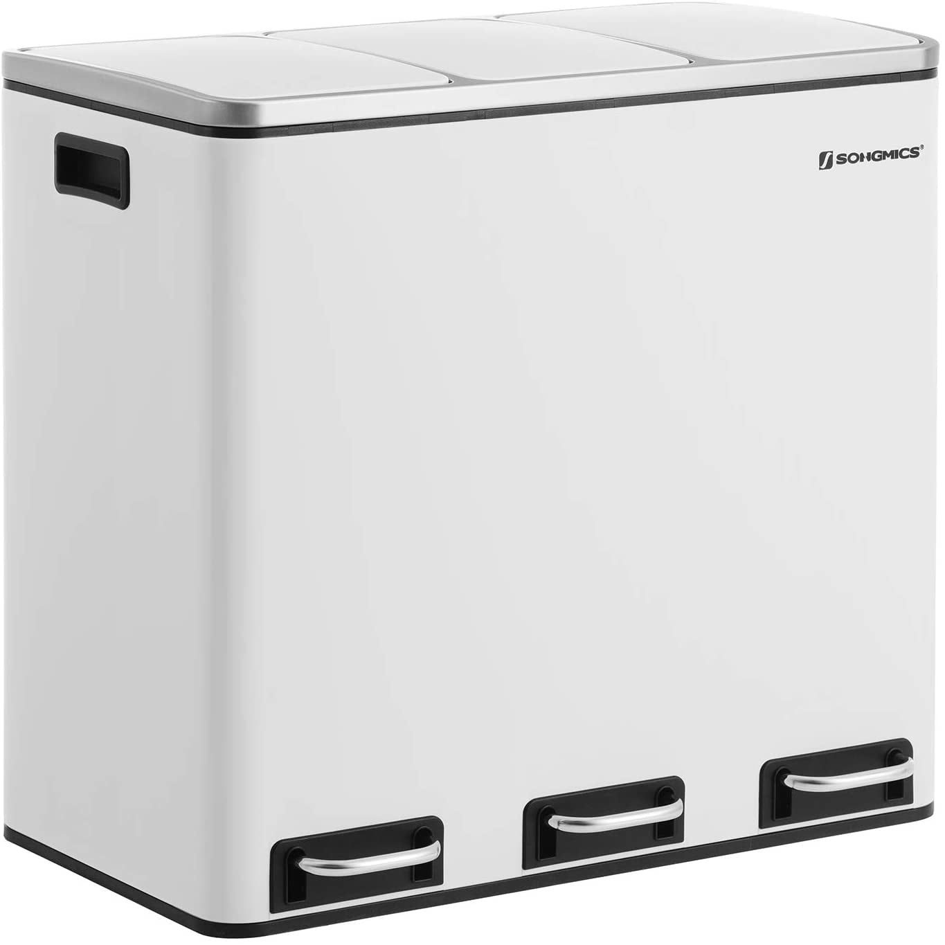 Nancy's Bornes Prullenbak - Afvalscheiding - Pedaalemmer - Afvalemmer - Wit - 54 Liter