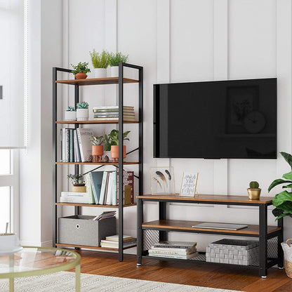 Nancy's Winstonhill Boekenkast - Wandkast - Staande Kast - Opbergkast - Bruin - ± 65 x 30 x 150 cm