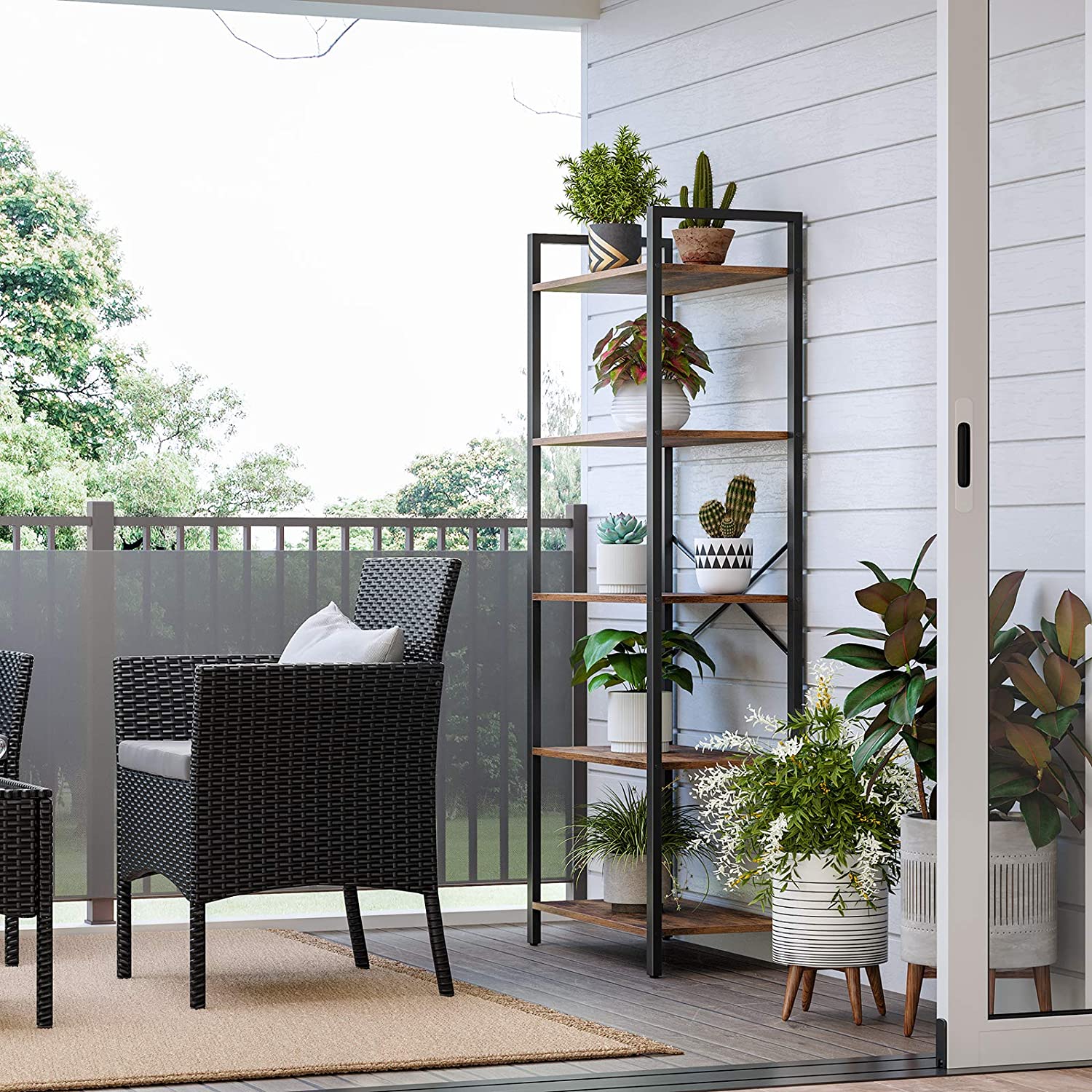 Nancy's Winstonhill Boekenkast - Wandkast - Staande Kast - Opbergkast - Bruin - ± 65 x 30 x 150 cm