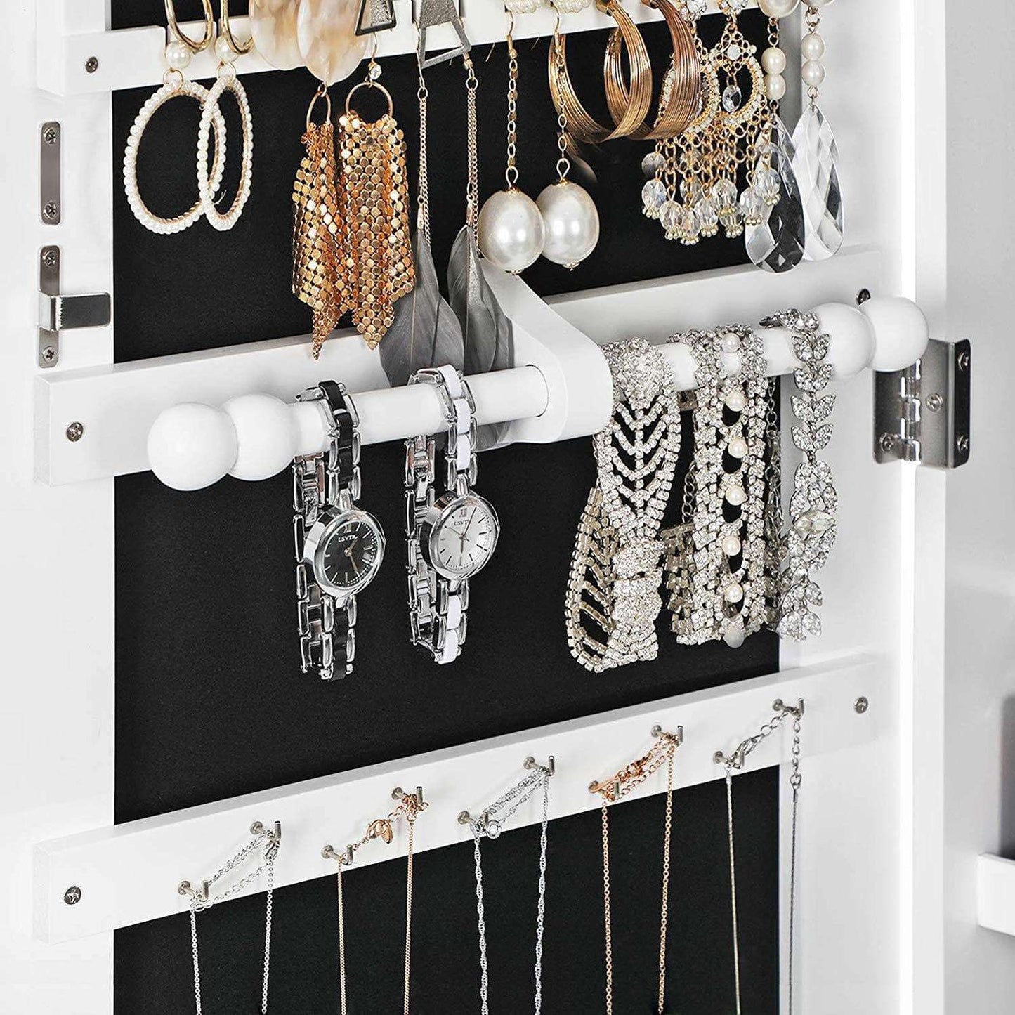 Nancy's jewelry cabinet with mirror - Full-length mirror hanging LED lighting - 36.8 x 10 x 120 cm