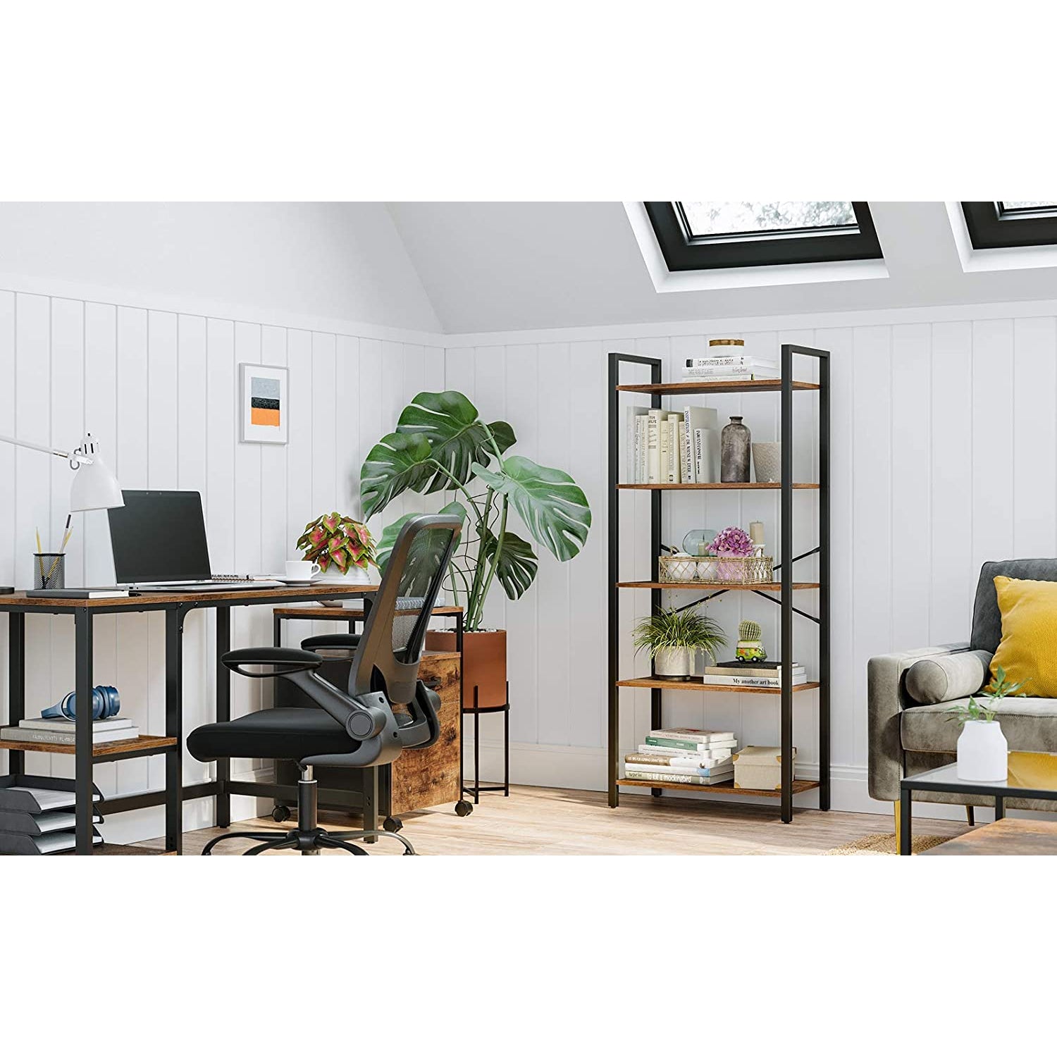 Nancy's Winstonhill Boekenkast - Wandkast - Staande Kast - Opbergkast - Bruin - ± 65 x 30 x 150 cm