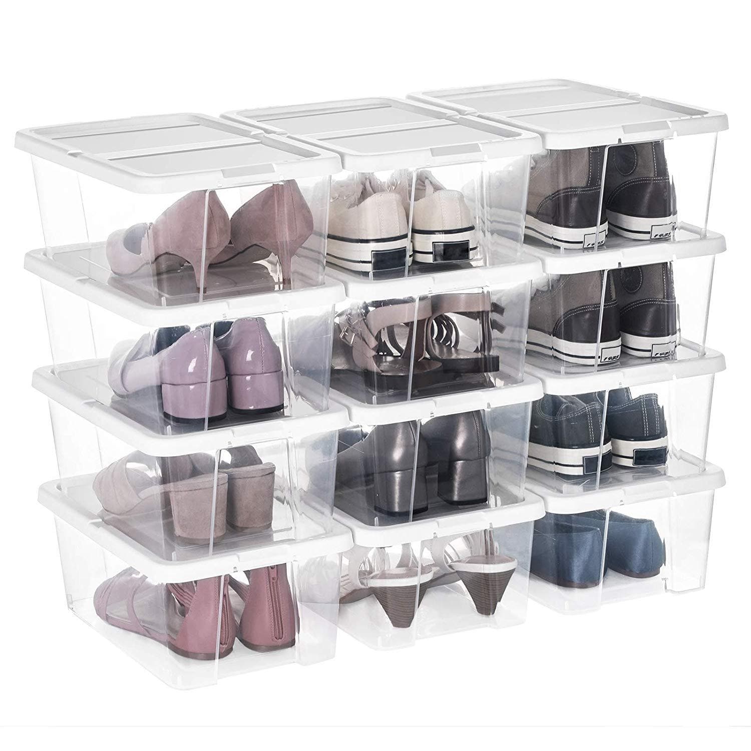 Nancy's schoenendoos met deksel 12 stuks - Opbergsysteem - Schoenendozen - Transparant