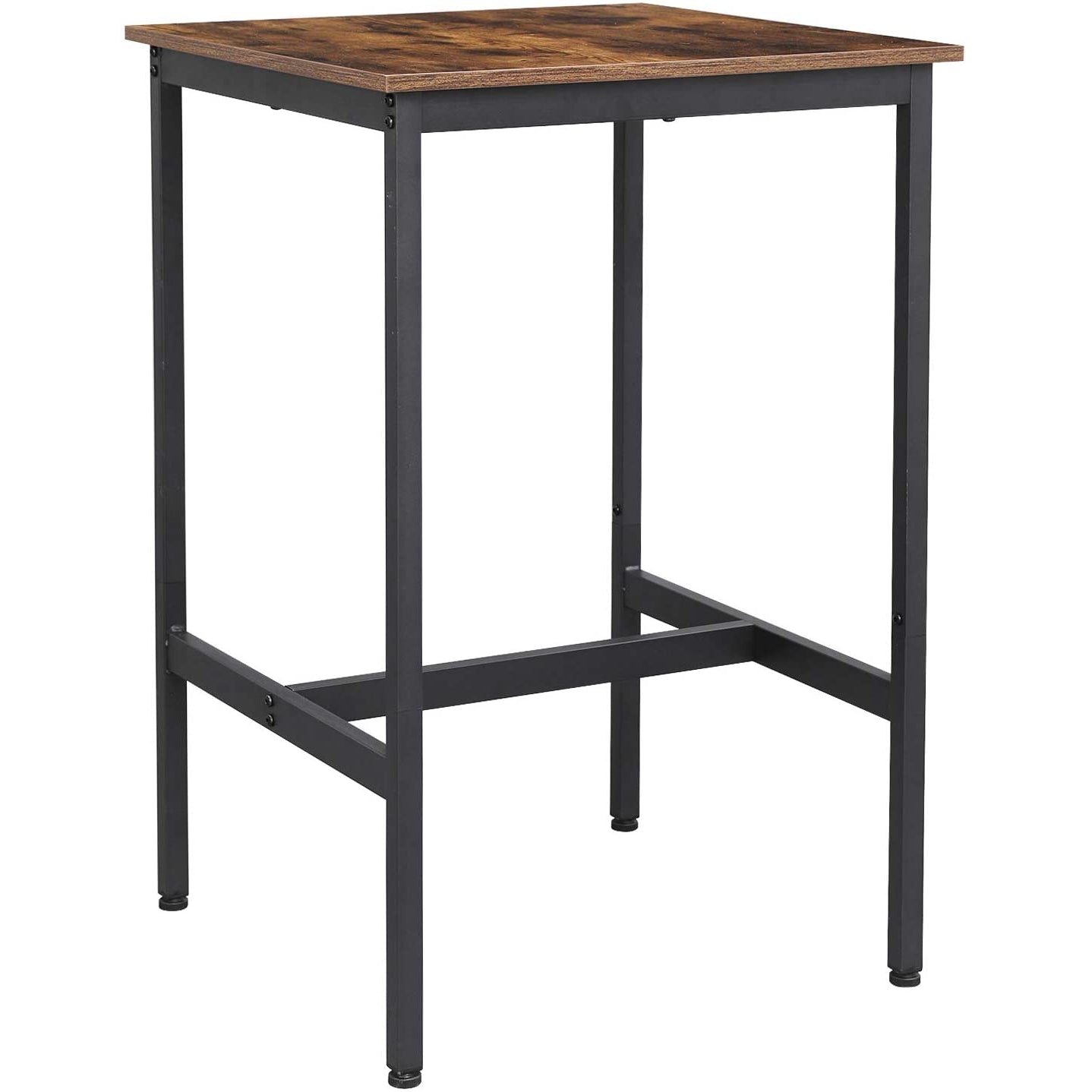 Table de bar en bois de Nancy - Table de cuisine vintage - Tables de bar de cuisine - Bureau haut - Industriel - Bois &amp; Métal - 60 x 60 x 90 cm