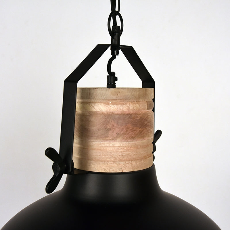 Grille de lampe suspendue Nancy's - Ronde - Grand raccord - Métal - Industriel - Lampes suspendues - Noir - 52 cm