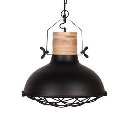 Nancy's Hanging Lamp Grid - Round - Large Fitting - Metal - Industrial - Hanging Lamps - Black - 52 cm