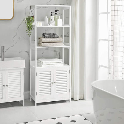 Nancy's Cleverly 2 Badkamermeubel - Badkamerkasten - Kast - Wit - 60 x 32.5 x 122 cm