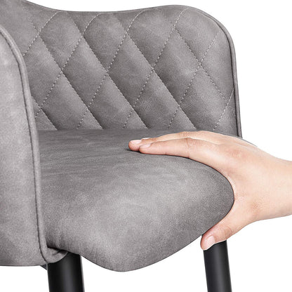 Chaise de salle à manger Nancy's Klickitat - Chaise de loisirs moderne et élégante - Chaises de salle à manger - Pieds en métal - Gris - 61 x 55 x 77 cm (L x L x H)