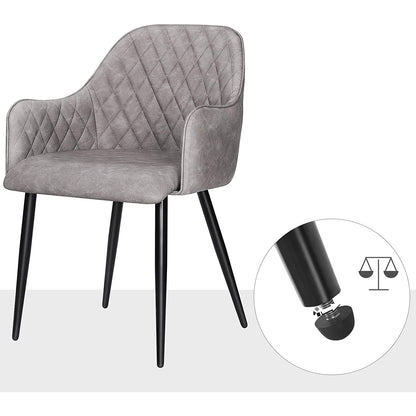 Chaise de salle à manger Nancy's Klickitat - Chaise de loisirs moderne et élégante - Chaises de salle à manger - Pieds en métal - Gris - 61 x 55 x 77 cm (L x L x H)