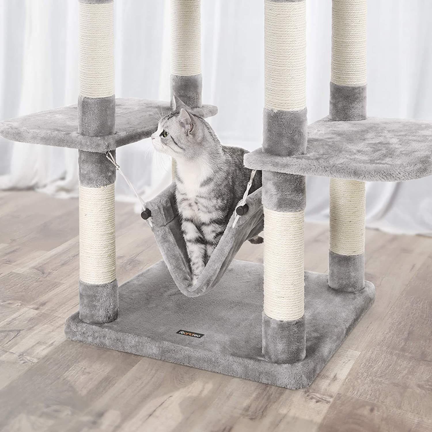 Nancy's Krabpaal Voor Katten Lichtgrijs XL - Krabpaal 154 CM